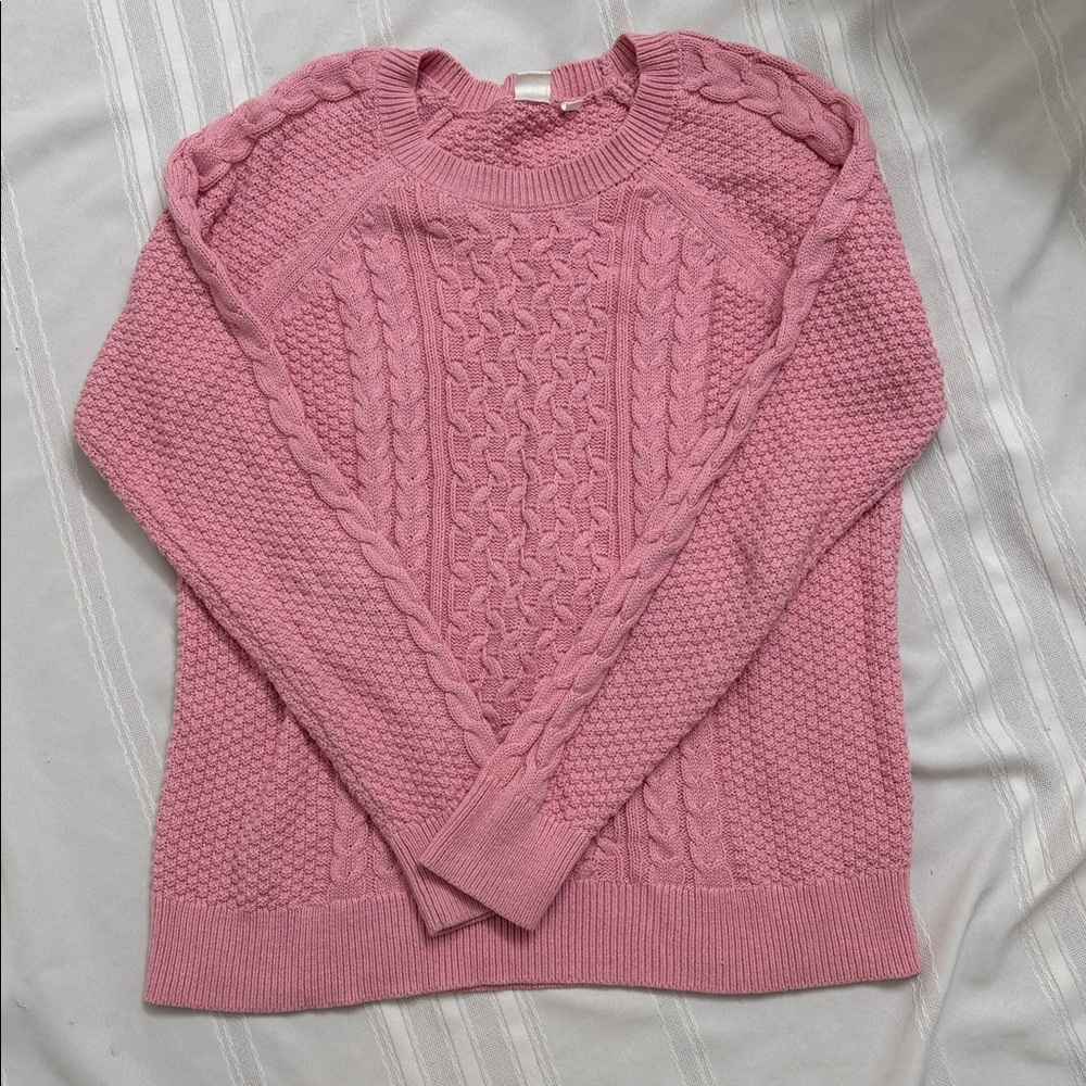 GAP Women's Pink Cable Knit Sweater